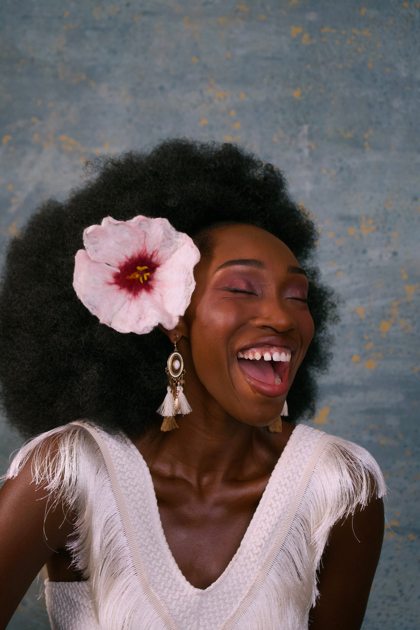 Handmade Hibiscus Flower Hair Clip | Sorrel Hibiscus Inspired